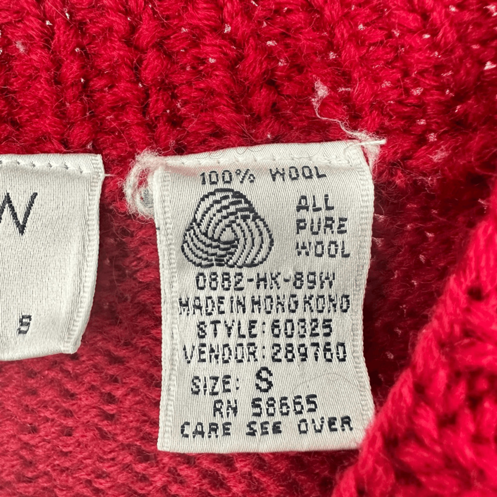 Vintage Preview Basics Red Wool Christmas Cardigan Scottie Dog Hearts Gifts S - Picture 8 of 9